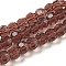 Transparent Glass Beads, Faceted(32 Facets), Round, Sienna, 6mm, Hole: 1mm, about 98pcs/strand, 20.47 inch(52cm)