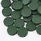 Natural Pear Wood Beads, Dyed, Flat Round, Green, 15x4mm, Hole: 1.8mm