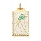 Brass Micro Pave Cubic Zirconia Pendant with Enamel, Cadmium Free & Nickel Free & Lead Free, Rectangle, WhiteSmoke, 45.5x25.5x2.5mm, Hole: 4.5mm
