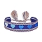 Valentine's Day Theme Polyester Cord Bracelets, with Tassel, Heart, Blue, Inner Diameter: 2-3/8 inch(6cm)