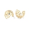 Rack Plating Brass Flower Bead Caps, Nickel Free, 3-Petal, Long-Lasting Plated, Real 14K Gold Plated, 16.4x11.8mm, Hole: 1.2mm