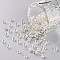 8/0 Glass Seed Beads, Silver Lined Round Hole, Round, White, 2~3x1.3~3mm, Hole: 0.8~1.2mm, about 10000pcs/pound