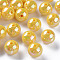 Opaque Acrylic Beads, AB Color Plated, Round, Gold, 16x15mm, Hole: 2.8mm, about 220pcs/500g