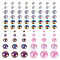 Half Round ABS Plastic Cabochons, Orchid, 3~9x1.5~4.5mm, 100g/set