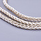 Braided Polyester Cord, with Polyester Elastic Cord & Metallic Thread, Floral White, 5mm, 50Yards/Bundle(150 Feet/Bundle)