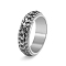 Rotatable Stainless Steel Finger Ring, Dragon Scale for Men, Antique Silver, US Size 12(21.4mm)