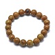 Natural Wood Lace Stone Bead Stretch Bracelets&nbsp;BJEW-K212-B-041-2