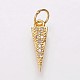 Brass Micro Pave Cubic Zirconia Charms&nbsp;KK-P134-16G-1