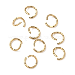 304 Stainless Steel Open Jump Rings, Round, Ion Plating(IP), Real 18K Gold Plated, 7x0.8mm, 20 Gauge, Inner Diameter: 5.7mm