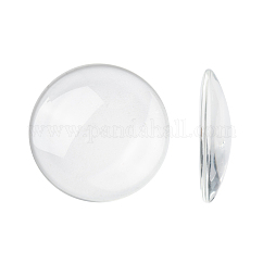 Transparent Glass Cabochons, Clear Dome Cabochon for Cameo Photo Pendant Jewelry Making, Half Round, 34.5~36x7.5mm