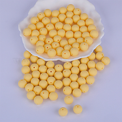 Round Silicone Focal Beads, Moccasin, 15mm, Hole: 2mm