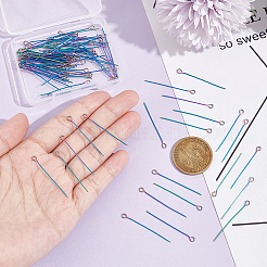 100Pcs Ion Plating(IP) 304 Stainless Steel Eye Pins&nbsp;STAS-UN0048-98