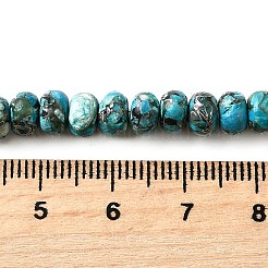 Synthetic Silver Line Turquoise Beads Strands&nbsp;G-L617-E03-4x6mm