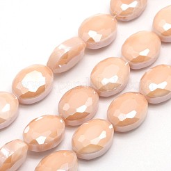 Pearl Luster Plated Glass Bead Strands&nbsp;EGLA-J107-M