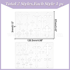 2Pcs 2 Styles Clear Acrylic Drawing Stencils&nbsp;AJEW-HY0001-76