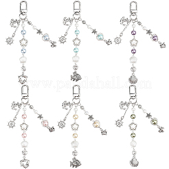 DIY Ocean Animals Glass Pearl Beads and Alloy Pendant Decorations Making Kits&nbsp;DIY-SC0030-83