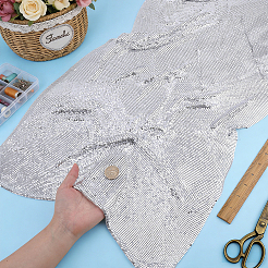 Aluminum Beaded Trim Mesh Ribbon Roll&nbsp;DIY-WH0750-413A