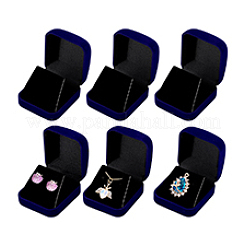 Flocking Jewelry Pendant Storage Boxes&nbsp;CON-WH0089-181B