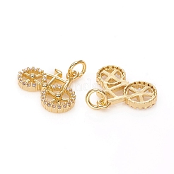 Brass Micro Pave Cubic Zirconia Pendants&nbsp;ZIRC-G167-02G