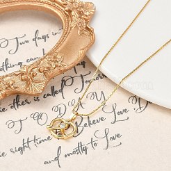 Brass Clear Cubic Zirconia Heart Pendant Box Chain Necklaces&nbsp;NJEW-M079-03G