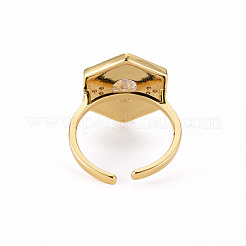 Brass Micro Pave Clear Cubic Zirconia Cuff Rings&nbsp;RJEW-S045-084D-NR