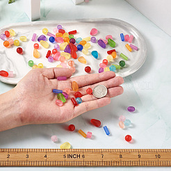 500Pcs 5 Style Transparent Acrylic Beads&nbsp;FACR-PJ0001-04