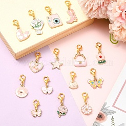 15Pcs Alloy Enamel Pendant Decorations&nbsp;HJEW-YW00499