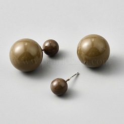 Plastic Round Stud Earrings&nbsp;EJEW-WH0001-75B