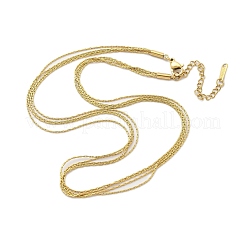 304 Stainless Steel Boston Link Chain Multi-strand Necklaces for Women&nbsp;NJEW-C084-02G