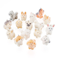 Resin Flocking Dog Pendants&nbsp;RESI-TAC0012-21