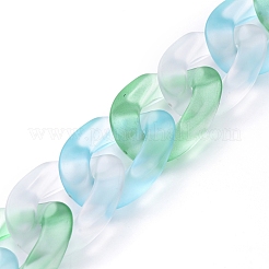Transparent Acrylic Handmade Curb Chain&nbsp;AJEW-JB00543-02
