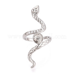 Snake Brass Micro Pave Cubic Zirconia Cup Peg Ring Settings&nbsp;KK-N274-40P