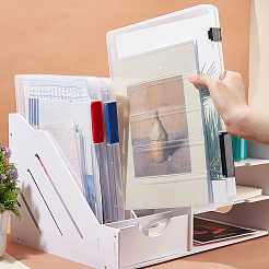 3 Pcs 3 Colors Portable Transparent Plastic A4 File Box&nbsp;CON-PH0002-28B