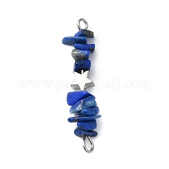 16Pcs 16 Styles Mixed Gemstone Chip Beaded with Brass Star Connector Charms&nbsp;PALLOY-JF03064-01