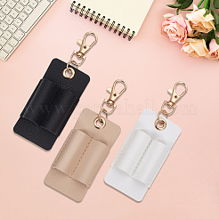 6Pcs 3 Colors Rectangle PU Leather Pendant Decorations&nbsp;HJEW-GF0001-77