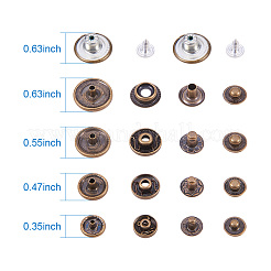 1Box Mixed Metal Jewelry Snap Fastener&nbsp;BUTT-WH0001-01