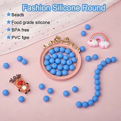 100Pcs Silicone Beads Round Rubber Bead 15MM Loose Spacer Beads for DIY Supplies Jewelry Keychain Making&nbsp;JX446A