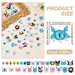 126Pcs 28 Styles Spray Printed Alloy Cabochons&nbsp;MRMJ-AR0001-25