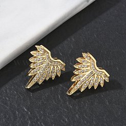 Brass Micro Pave Cubic Zirconia Stud Earrings for Women&nbsp;EJEW-A168-06G