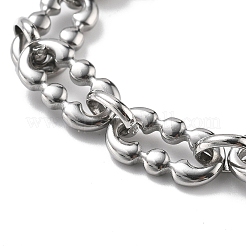 304 Stainless Steel Oval Link Chains Bracelets for Men & Women&nbsp;BJEW-D042-48P