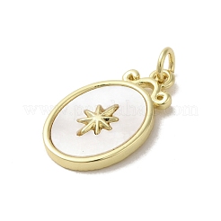 Brass Pave Shell Pendants&nbsp;KK-I708-10A-G