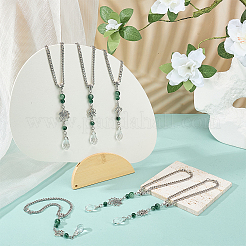 6Pcs 3 Styles Alloy & Glass Hanging Ornametns&nbsp;HJEW-OC00298