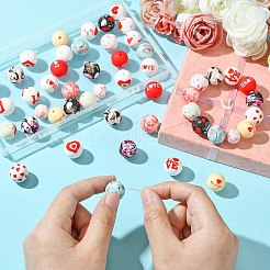50Pcs Valentine's Day Heart Pattern Silicone Focal Beads&nbsp;SIL-CJ0002-12