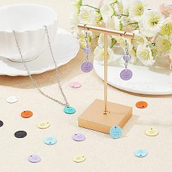 48Pcs 8 Colors Spray Painted Alloy Charms&nbsp;FIND-FH0002-71