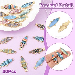 20Pcs 10 Colors Alloy Enamel Pendants&nbsp;FIND-YW0007-86