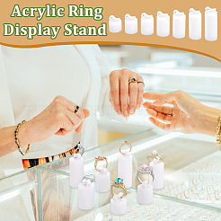 7Pcs 7 Sizes Acrylic Jewelry Finger Ring Displays Stands&nbsp;RDIS-WH0011-34B