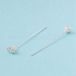 Brass Flower Head Pins&nbsp;KK-G413-04S