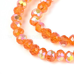 AB Color Plated Transparent Glass Rondelle Beads Strands&nbsp;EGLA-T029-2mm-10I