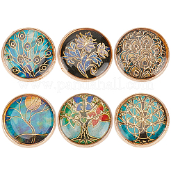 24Pcs 6 Styles 1-Hole Alloy Shank Buttons&nbsp;BUTT-CY0001-44A