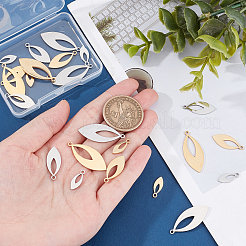 24Pcs 2 Colors 3 Sizes 201 Stainless Steel Pendants&nbsp;STAS-UN0032-65